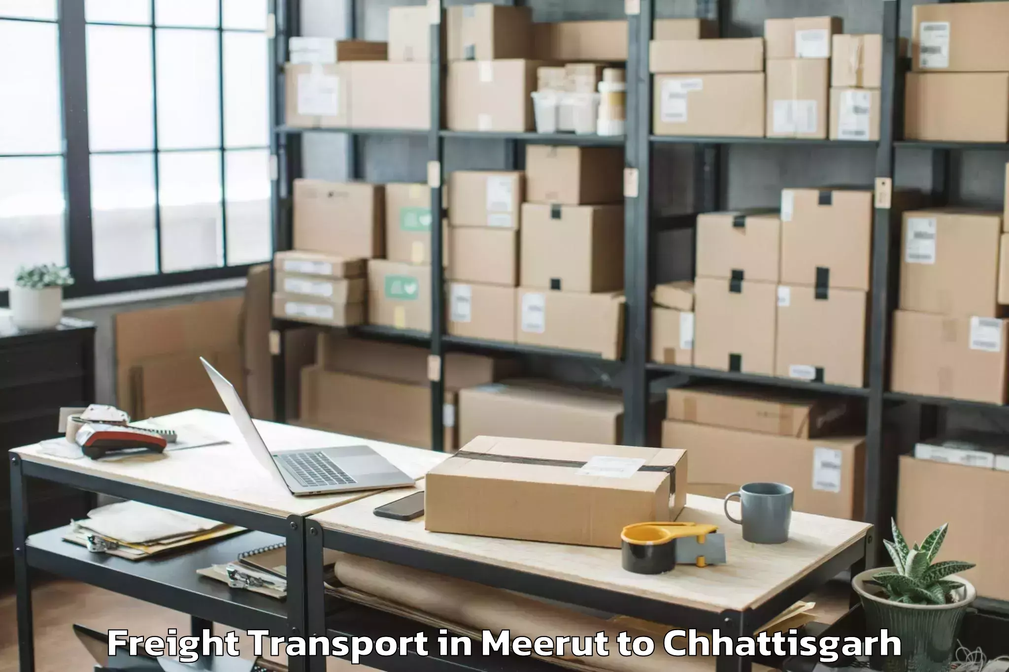 Affordable Meerut to Takhatpur Freight Transport